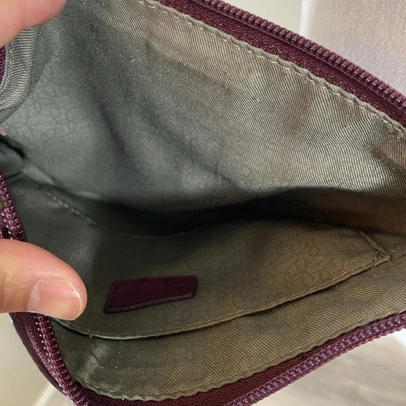 Lodis dark maroon crossbody purse with gold hardware - Picture 5 of 7